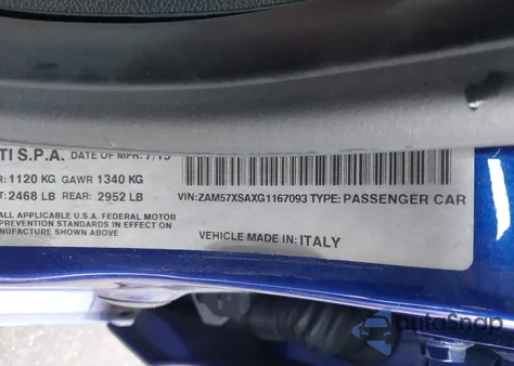 2016 Maserati Ghibli z USA, uszkodzony, nr VIN ZAM57XSAXG1167093